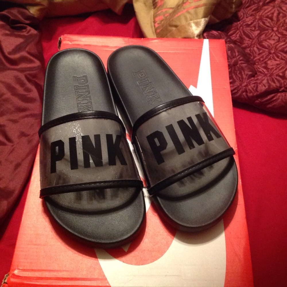 Pink clear slippers